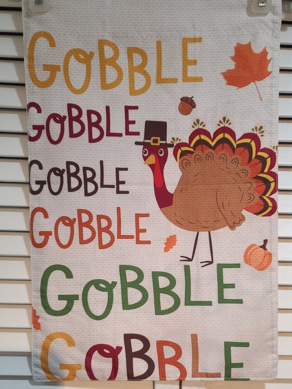 THANKSGIVING Gobble  Gobble Gobble FLAG sign yard, garden NWT